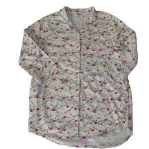 Hanna Andersson Gondola Print Women’s Flannel Nightshirt Sleep Dress sz XL 💰